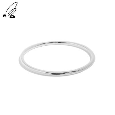 China Minimalist Geometric Shiny Plain S990 Sterling Silver Bangle Design 3.2mm Fine Jewelry TRENDY for sale