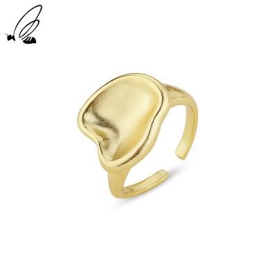 China FASHIONABLE Design 925 Sterling Silver Open Ring Concave Exaggerated Outer Adjustable Rings for sale