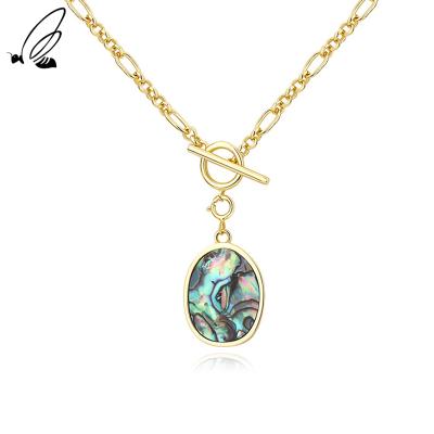 China FASHIONABLE Fine Jewelry 925 Sterling Silver Oval Shell Pendants Choker Necklace for sale