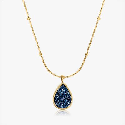 China BOHEMIA Boho 316L Stainless Steel Crystals Healing Stones Tarnish Free Necklace for sale