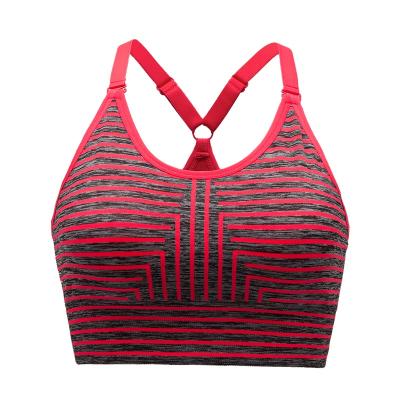 China Bonas Breathable Breathable Women Removeable Padded Medium Support Workout Cross Support Wireless Yoga High Impact Sports Bra Top for sale