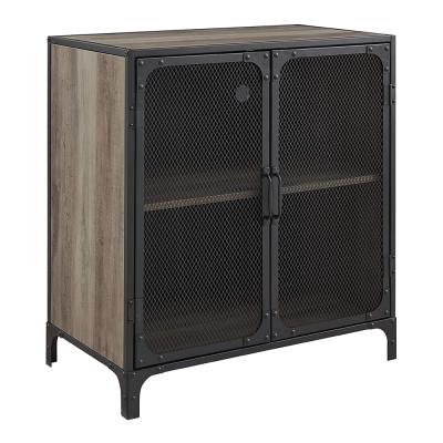 China (Other) Metal Adjustable Industrial Mesh Buffet Entryway Storage Cabinet Doors TV Cabinet for sale