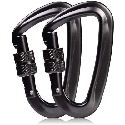 China Heavy Industry Locking Carabiner Clips 12KN /2697lbs Heavy Duty Carabiners For Hammocks Locking Dogs Camping for sale