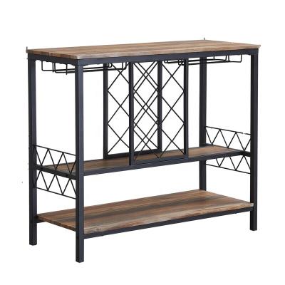 China Industrial 7 Bottle Floor Wine Rack Cooling Table With Glass Rack for sale