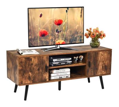 China Adjustable Rustic Industrial Style Brown TV Unit TV Stand Furniture Modern Panel TV Cabinet (Other) With Shelving for sale