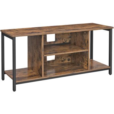 China (Other) Adjustable Rustic Brown TV Cabinet , TV Console Unit TV Stand With Open Storage Shelving for sale