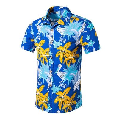 China Anti-pilling Digital Printing Hawaiian Floral Mens Beach Shirts Cotton Flora Sublimation Shirts Mens Hawaiian Shirt Short Sleeve for sale