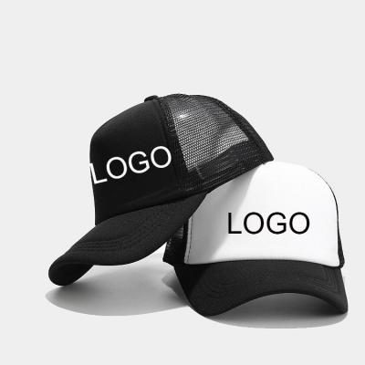 China COMMON Logo Embroidered Low MOQ Mens Baseball Cap 5 Panel Foam Mesh Mesh Hats Custom Trucker Hat for sale