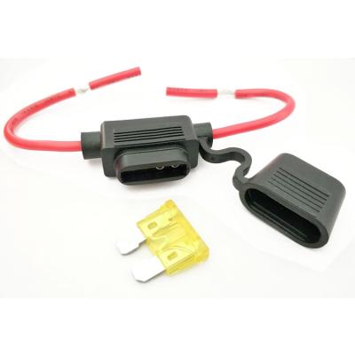 China ATO Blade Fuse 14AWG 1015 Red Wire Fuse 20a Holder Waterproof Blade Fuse Holder for sale