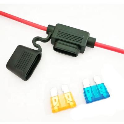 China ATO Blade Fuse Red Cable Blade 32V Black Fuse Housing Holder for sale