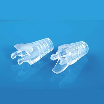 China audio & XL-707 visual soft plastic transparent PVC rj45 connector boot cat5e plug modular boot for sale