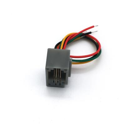 China High Quality PCB XL-616E RJ11 Modular Jack Connector Type-616E 4pin With 4 Wire for sale