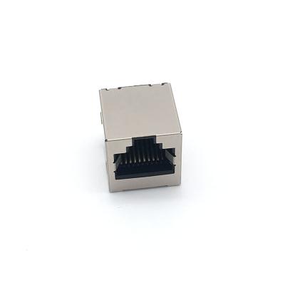 China XL-80010-S-N pcb shielded 10pin rj45 pcb female jack connector machine for pcb with 180 degree for sale