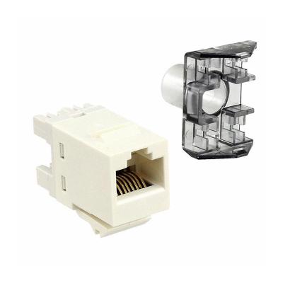 China Copper Gold Plated High Quality White XL-2026 RJ45 Cat5E CAT6 UTP Trapezoidal 180 Degree RJ45 Jack Faceplate for sale