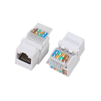 China ABS& PC Ethernet XL-205004 Modular Trapezoidal RJ45 Cat5e Jack Toolless For Wall Plate White Module (Rohs CE) 20 Packs for sale