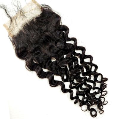 China Italian Loop MLIN 10A 4x4 Lace Closure Plucked For Women Raw Color Virgin Cuticle Aligned Brazilian Virgin Hair Human Hair Vendor for sale