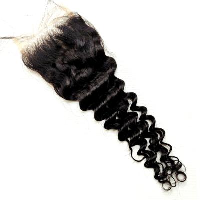 China No rejection. No tangling. Soft. Hot Selling MLIN Brazilian Hair HD Lace Closure Shiny Hot Selling 4x4 Lace Transparent Swiss Closure For Black Women for sale