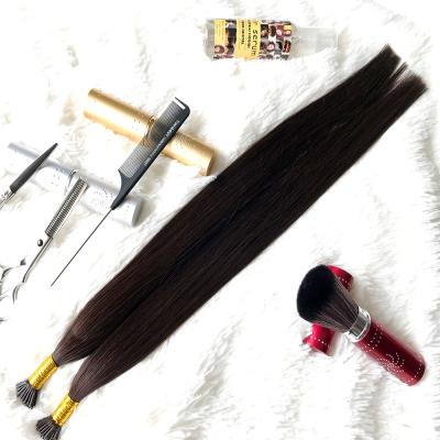 China No rejection. No tangling. Soft. MLIN keratin u flat i tip hair extension high quality shiny color 2# cuticle aligned remy hair extensions for sale