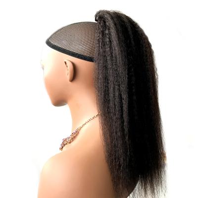 China Yaki MLIN Hair Elastic Ponytail Net Brazilian Straight Curly Hair Extension Natural Virgin Hair Vendor for sale