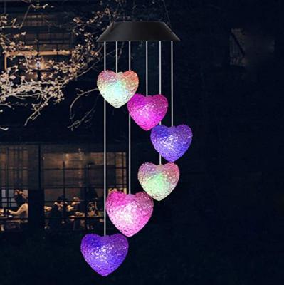 China Heart Plastic Color LED Lights Indoor Outdoor Waterproof Movable Decor Solar Hanging Lights for Patio Yard Garden Home Decor for sale