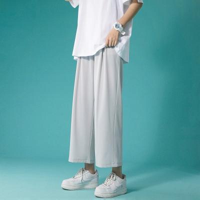 China Anti-wrinkle EXP loose hiphop simple soft straight leg streetwear equipment men's loose casual sweatpants wholesale viable for sale