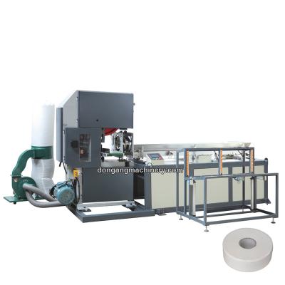 China Automatic Hotels Band Saw Toilet Paper Slitter For Cutting Large Diameter Toilet Paper Rolls Maxi Roll for sale