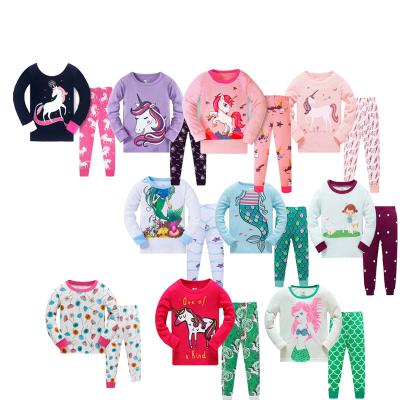 China 100% Cute New Design Cotton Updraft Sleep Clothes Cartoon Kids Pajamas Sleepwear 2 Pcs Girl's Cute Children Pajamas Set for sale