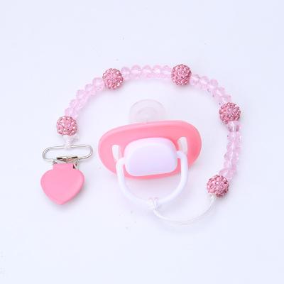 China BPA Free Infant Products Pink Pacifier Clip Silicone Baby Chain for sale