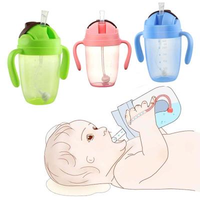 China 2021 BPA Free Ater Bottle Leak Prevention No Puddle Infant Tritan Baby Water Bottle Sippy Cup Drinking Practicing Baby for sale