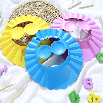 China Simple Bath Products Child Price Surprise Solid Color Thicken Baby Shower Hat Children Simple Waterproof Shampoo Caps for sale