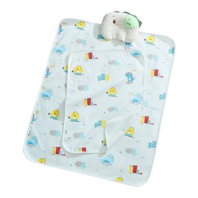 China Hot Sale 100*150cm Folded Children Three Layers Knitted Cotton Pad Changing Kids Play Mattress Print Baby Mat for sale