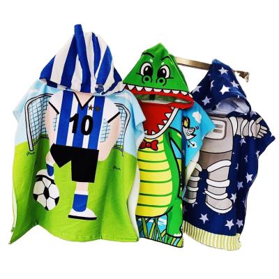 China Custom Made High Quality Kids Ponchos Bath Hooded Beach Towel Child Safe For Kids for sale