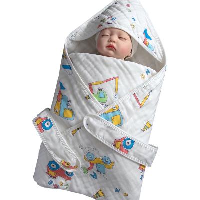 China Wholesale Anti Dust Mite Newborn Baby Four Layers Muslin Wrap Washable Infant Cartoon Blanket for sale