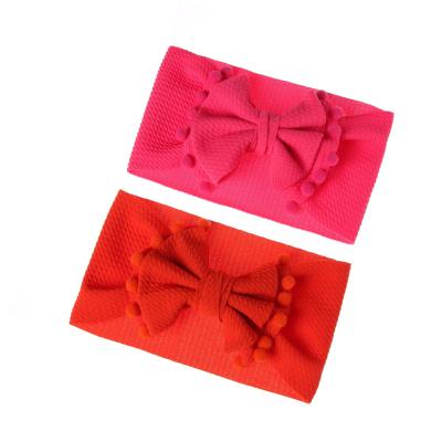 China Wholesale baby accessories designer kids fashion designer fashion turban bow dlastic headband for girls hair wraps for sale