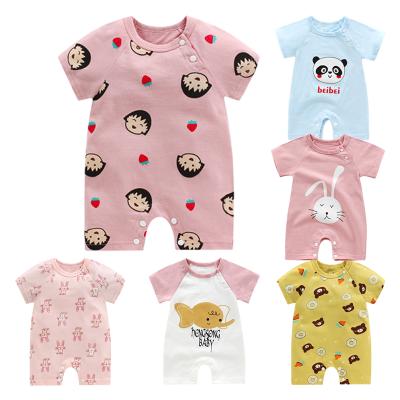 China Casual On Sale Summer Baby Short Sleeve Romper Cartoon Thin Cotton Children Clothes One Piece Jumpsuit for sale