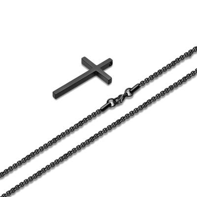 China CLASSIC Wholesale High Polished Black Cross Pendant Necklace Stainless Steel Pendant for sale