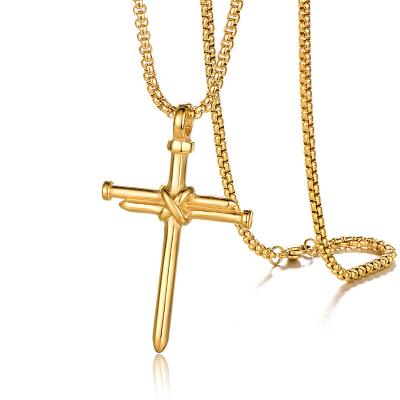 China skin-friendly & Eco - Friendly Fashion Stainless Steel Silver Gold Plated High Polish Men 's Jewelry Cross Pendant for sale