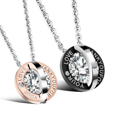 China skin-friendly & Eternal American Pendant CZ Diamond Jewelry For Couples I Love You Necklace 100 Languages ​​Eco-Friendly Lovers for sale