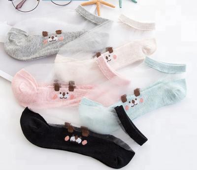 China Summer Crystal Socks Women Socks Breathable Sheer Transparent Socks Best Price for sale