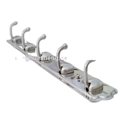 China Stocked Clothing Hanger Coat Hook For Wall Rack Heavy Duty Steel Hanging Kitchen Over The Door 5 Hooks Hanger for sale