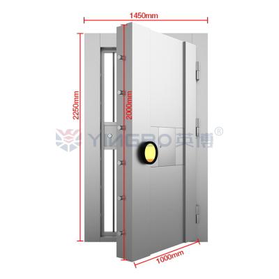 China Puerta de seguridad contra robo para el banco Oficina de seguridad de hogar Puertas de seguridad de fuego H2250* W1450mm en venta