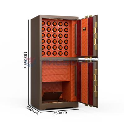 China Double Compartment Jewelry Lock Box Fingerprint Lock H1680mm Safe Watch Box for sale