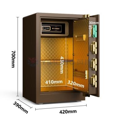 China 2CU FT Smart Fingerprint Safe Box Dual Alarm For Security YB/RS-70 for sale