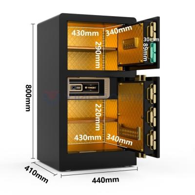 China Black Dual Alarm Smart Safe Box Customized For Home Security YB/RS-80D for sale