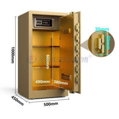 Cina Sicurezza domestica impronte digitali Serratura biometrica Cassaforte H1000mm YB/RS-100 Oro in vendita