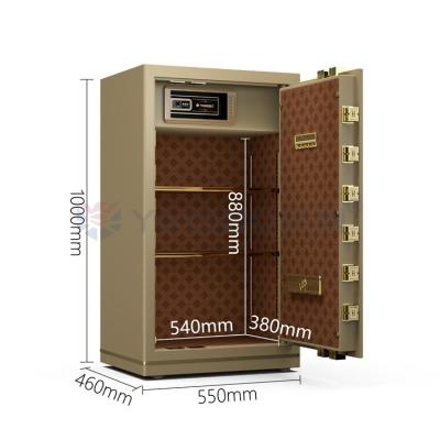 China Dual Alarm Fingerprint Key Operated Luxury Safe Box For Office Security YB/N7-100 for sale