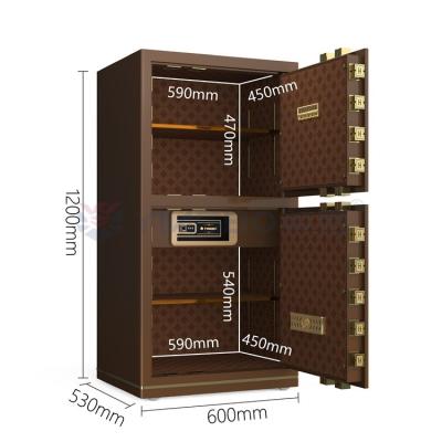 China 95kg Biometric Fingerprint Lock Safe Box Dual Alarm YB/N7-120D Coffee Office Lock Box for sale