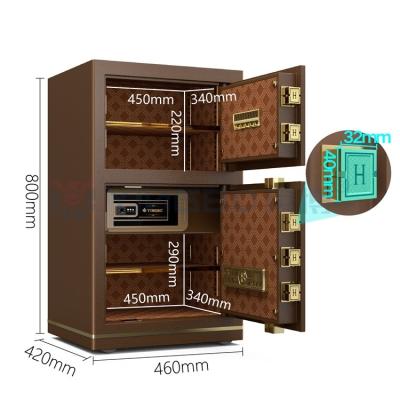 China Caja de seguridad de oficina digital electrónica inteligente de doble alarma para seguridad H800mm en venta