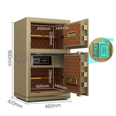 China Double Door 46kg Luxury Electronic Safe Box for office security YB/N7-80D for sale