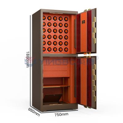 China Double door Jewelry Watch Winder Safe Fingerprint Lock With 7 Open Ways for sale